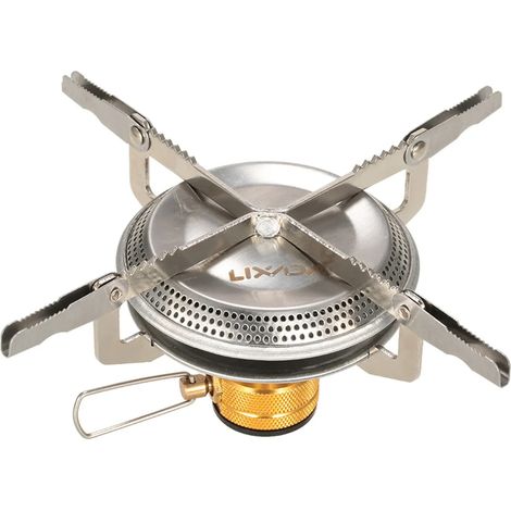 Réchaud à gaz portable de camping avec adaptateur pour bouteille de gaz, idéal pour la randonnée, le trekking et les pique-niques (3500 W). (1/3)
