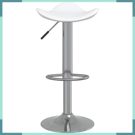 335079 Tabouret de bar Blanc Acier chromé et cuir artificiel (1/5)