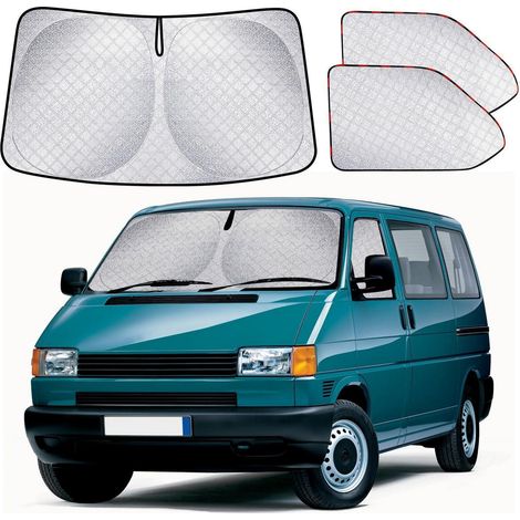 Pare-soleil intérieur 3 pièces pour VW T4, protection UV, thermique, argenté (1/5)