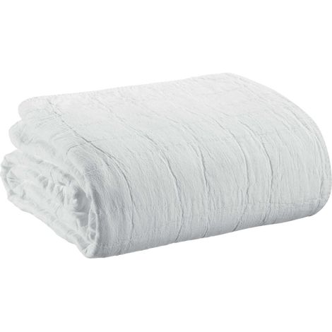 VIVARAISE - Plaid décoratif blanc en coton recyclé (50%) - Vivaraise (1/2)