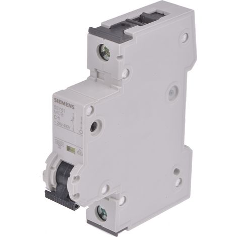 Disjoncteur Siemens 5SY6 1P, 1A, pouvoir de coupure 6 kA, montage rail DIN ( Prix pour 1 )