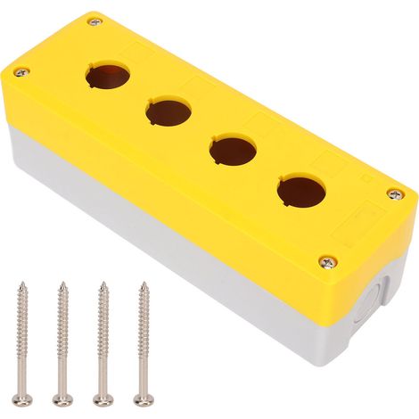 BERM Drucktaster-Steuerbox, industriell, 4-fach, wasserdicht, ABS, gelb (1/5)