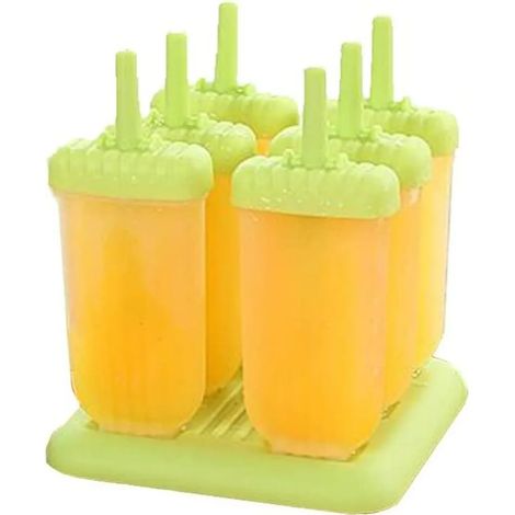 Molde de cubitos de hielo de silicona, molde de paleta mini, forma de paleta de 6 rejillas, reutilizable, molde para hacer paletas, adecuado para niños (1/5)