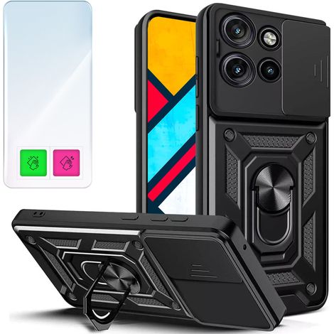Custodia per Motorola Moto G15, cover posteriore rinforzata con vetro 9H (1/5)