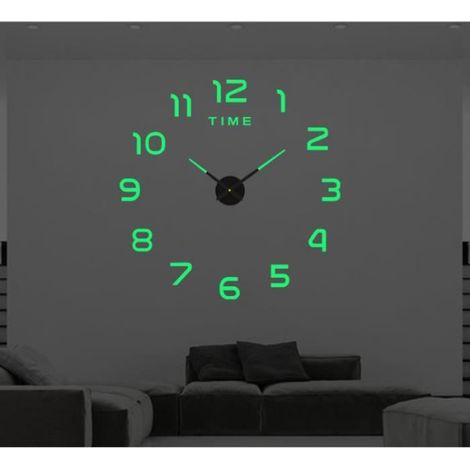 023 Lumineux 3D 51 pouces (130 cm) Horloge murale lumineuse 3D, grand format, Design moderne, décoration de s (1/4)