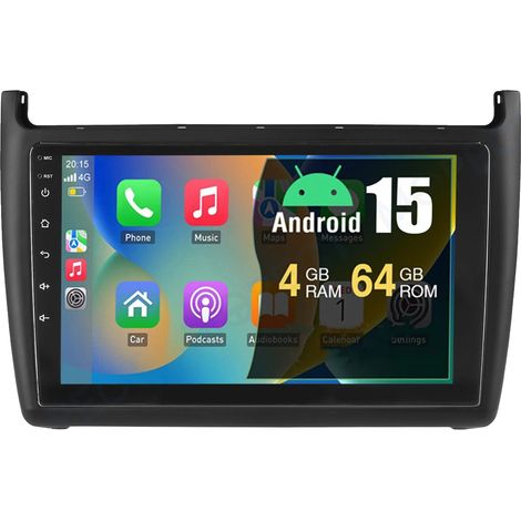 Auto-Audiosystem, Touchscreen, Navigationsgerät, kompatibel mit Polo 6R 6C V 2009-2017, 4G-64G CarPlay, Quad-Core (1/2)