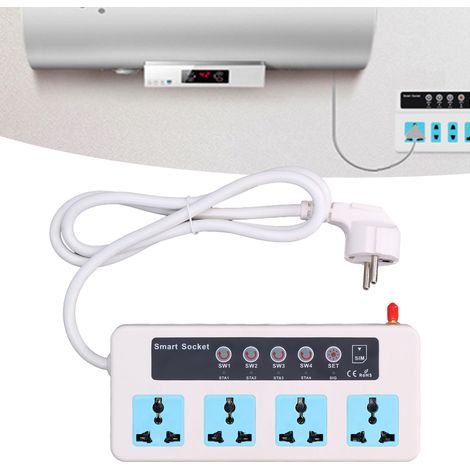 Energiesparende Haushaltssteckdose gemäß europäischen Normen, 90–245 V, mit Fernbedienung und intelligentem Schalter SC4-GSM. (1/5)