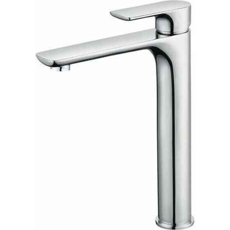 Mitigeur Lavabo Design à Bec Haut Grand Robinet Salle de Bain Chromé avec Mousseur Démontable Robinet de Lavabo en Laition Robinet haut salle bain (1/4)