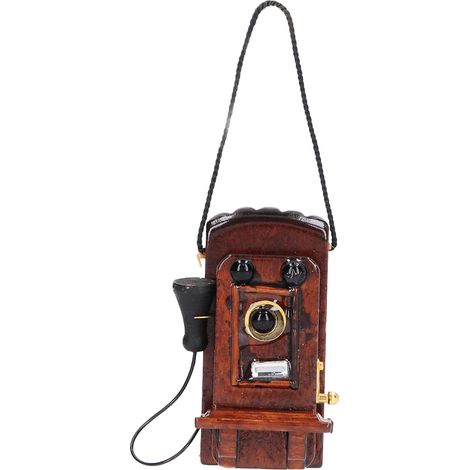 1:12 Miniatur-Puppenhaustelefon, Vintage-Wandtelefon, Puppenhaus-Wandtelefon-Dekoration (1/5)