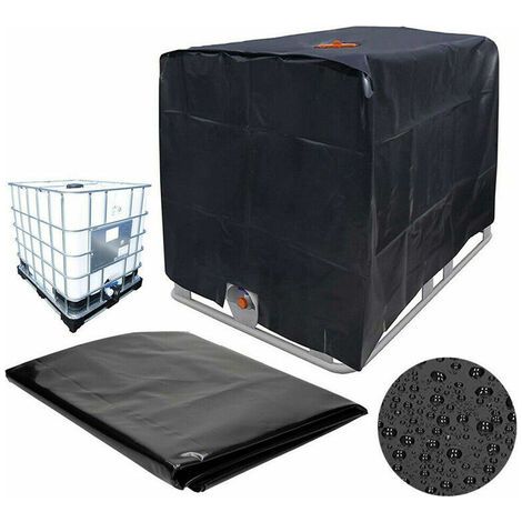 Bâche Couverture Réservoir IBC pour Conteneur IBC 1000L, 116 x 100 x 120 cm Bâche de Réservoir d'eau Anti-UV Anti-Pluie ( Noir )..DEBUNS (1/5)
