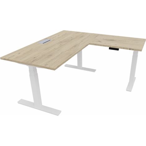 Bureau d'angle réversible électrique avec trappe passe-câbles Dynamics