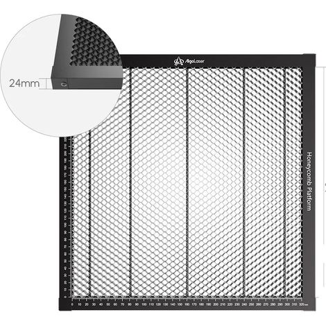 Panneau de travail en nid d'abeille, construction durable, gestion efficace de la chaleur, 370x370mm (1/2)