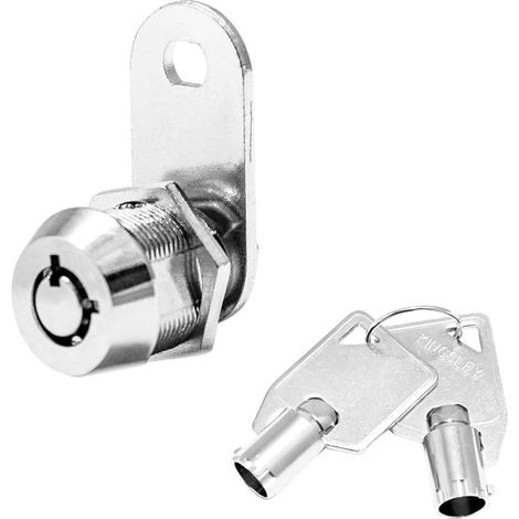 17mm tubular cam lock made of zinc alloy for cabinets, drawers, mailboxes, security lock with 2 keyless retaining keys for furniture, toolboxes (1/5)
