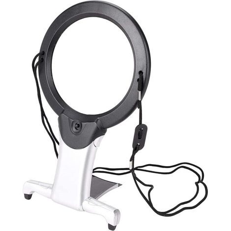 Magnifying Glass with Light and Stand, 6X Magnifying Glass with Light, Hands-Free Magnifying Glass with Stand, Large Magnifying Glasses with 2 LED Lights 22.2 x 13.5 x 2 cm
