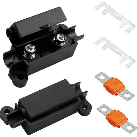 2 Midi Fuse Holders 30A/100A High Voltage Bolted for Cars MIDI FUSE HOLDER 30A Universal Waterproof for Trucks, Agricultural Vehicles, Construction, Bus, Caravans (1/5)