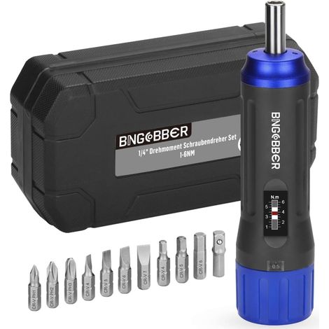 Clé tournevis dynamométrique 1-6 Nm Jeu de clés dynamométriques pour la réparation de vélo avec porte-embouts (1/5)