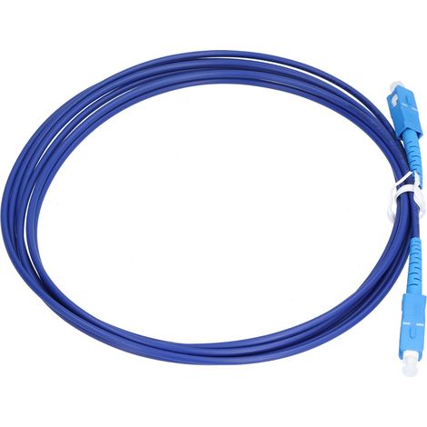Cordon de brassage à fibre optique blindé, câble optique monomode monoconducteur SC/UPC-SC/UPC, bleu (3 mètres)