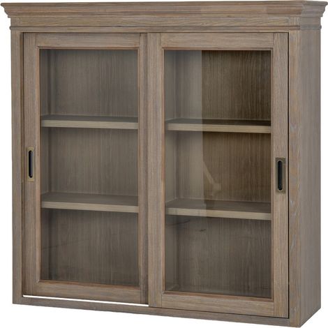 Delphine Collection Sliding Glass Dresser Top - Wood - L38 x W126 x H120 cm - Brown