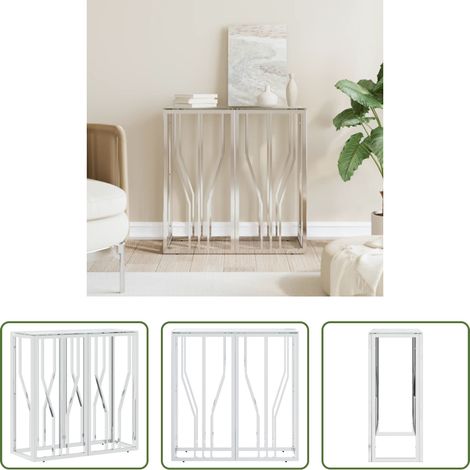 Edelstahl -  Konsolentisch 70x30x70 cm Edelstahl und Glas (1/5)