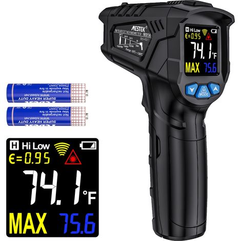 Thermomètre IR01A, thermomètre infrarouge numérique sans contact à écran LCD, adapté à la réparation à domicile, fait à la main, thermomètre de mesure externe (1/5)