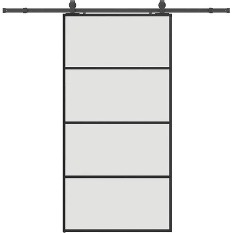 Maison Exclusive - Schiebetür mit Beschlag Schwarz 102,5x205 cm E