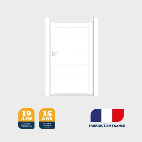 Portillon prêt à poser MARYN Blanc 9016 L104 cm X 165cm en aluminium BELTY