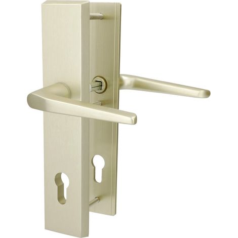 Alpertec Schutzbeschlag Tira Drücker/Drücker Aluminium neusilber 72 mm Türbeschläge