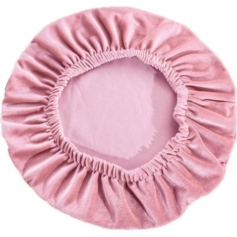 Housse Tabouret Rond Housse Tabouret de Bar, Tissu de Luxe, Diamètre 30-40cm, Extensible, Infroissable, Lavable et Anti-Poussière (Rose) (1/4)