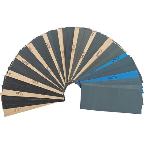 Nass-/Trockenschleifpapier Körnung 8000 - 40 Blatt zum Polieren von Autos, Metall und Holz.