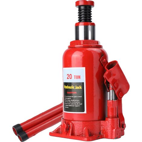 Crick hydraulique, capacité de 20 tonnes, matériau en acier inoxydable, hauteur minimale 22 cm, hauteur maximale 41 cm, poids 6,3 kg (1/5)