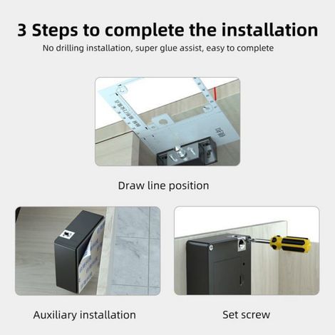 Verrouillage d’armoire électronique bricolage caché pour armoire en bois casier tiroir armoire verrouillage de verrou- (1/5)