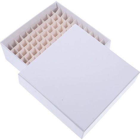 Boîte de Rangement Cryogénique en Papier Blanc 100 Cases Facile D'accès Organisation pour Tubes à Centrifuger Microcentrifugeuse pour Stockage D'échantillons (1/5)