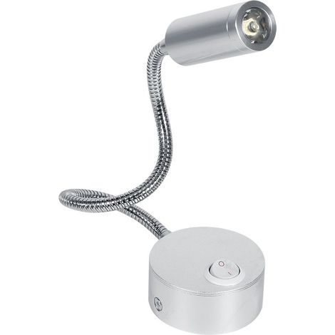 Lampe de lecture LED 1W Blanc Froid, AC85-265V, col de cygne avec interrupteur ON/OFF, idéale pour étude et lit (1W Blanc Froid) (1/5)