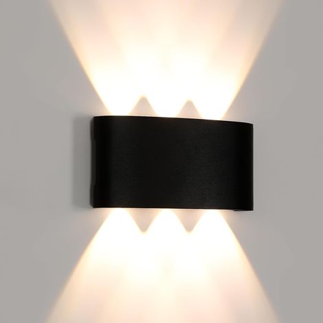 GOECO Applique da Parete LED per Esterno, Lampada Moderna Up-Down, Illuminazione Murale Impermeabile IP65 per Muro Esterno, Garage, Giardino, Bagno, 3000K Bianco Caldo, Lunghezza 17cm (1/5)