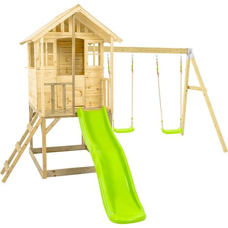 Zwerkules Spielhaus Villa inkl. Doppelschaukel