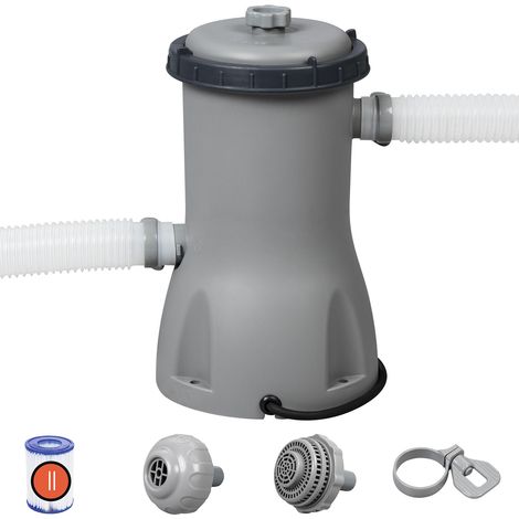 Bestway Bomba de filtrado FlowClear 3.028 l/h Capacidad hasta 17.400L con cartucho de filtro