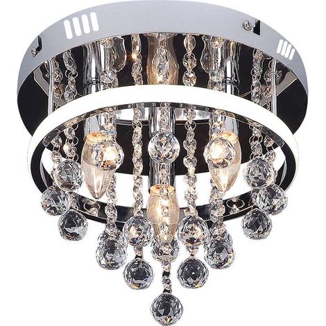 Plafonnier cristal chromé Rabalux Pallas Ø30cm LED 20W E14x3 (1/4)