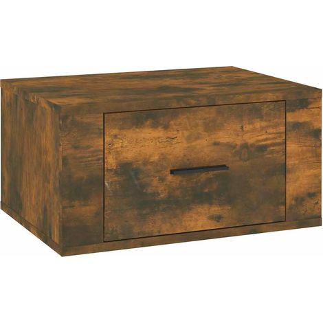 Maison Exclusive - Mesita de noche de pared color roble ahumado 5 (1/5)