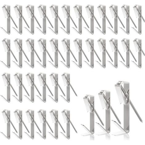 184 Pièces Crochet pour Cadre Photo, Kit de Crochets D'Image Crochet 3 Tailles de 20 / 30 / 50 LB, Crochets avec Clous pour Photos Lourdes/Cadres Photo/Miroirs - Argent (1/5)