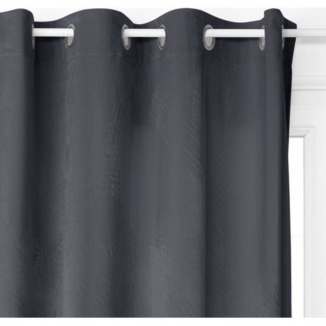 Rideau occultant Dolce velours gris ardoise 140x260cm - Atmosphera créateur d'intérieur