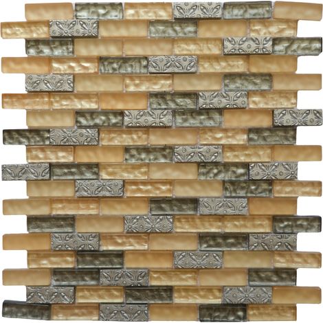 MOSAIQUE TENDANCES BRIQUETTE GRISE 1 PLAQUE 30,5 x 30,5 CM CASA LINEA