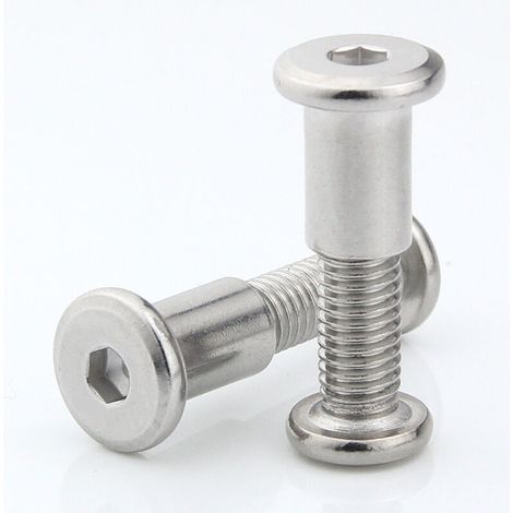 SL.GT, Sechskant-Befestigungsschrauben M6 x 35 mm, Möbelverbindungsschrauben, Schrankverbinder mit Gewinde, 10 Stück