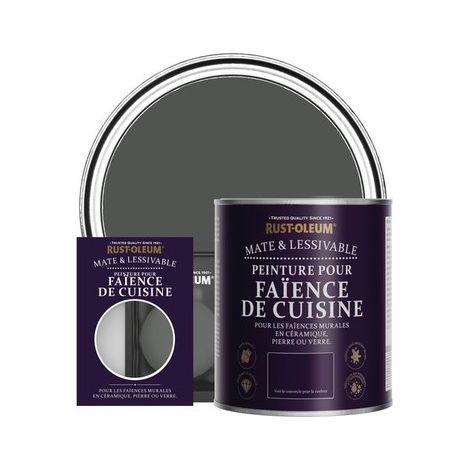 Peinture pour Faïence de Cuisine, Finition Mate - Graphite (1/2)