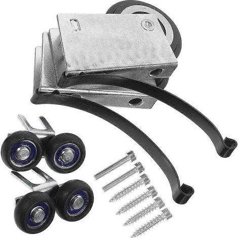 2 Sets of Sliding Door Pulleys Metal Sliding Roller Sliding Glass Door Cabinet Door Bearing Wheel Rollers (1/5)