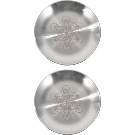 2pièces Plateau Rond Décoratif Acier Inoxydable pour Bougies Et Offrandes Religieuses Assiette De Cérémonie Sécurisée Et Élégante pour Décorations Spirituelles (1/5)