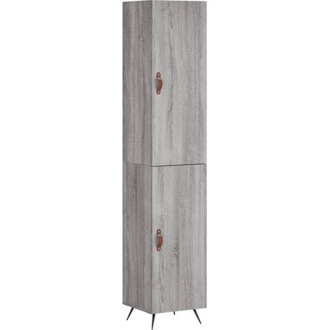 vidaXL Credenza Grigio Sonoma 34,5x34x180 cm in Legno Multistrato (1/5)