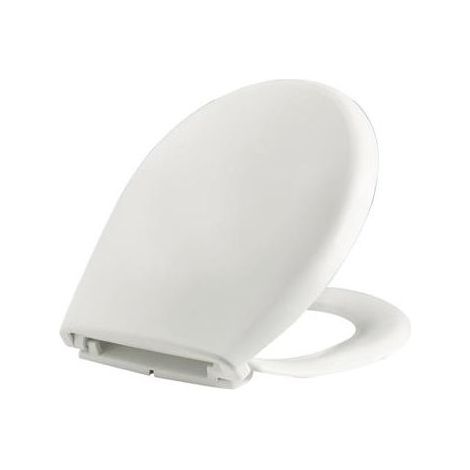 Sedile wc bagno resina pesante "boxer" bianco completo di cerniera e viti di fissaggio (1/2)