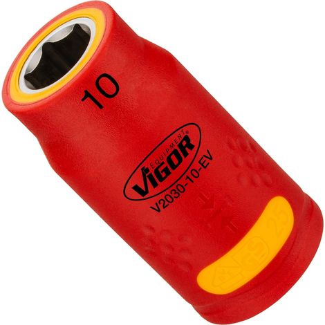 VIGOR Steckschlüsseleinsatz, EV, 3/8 (10 mm) Vierkant hohl, Außen Sechskant Profil, SW 10 mm (1/2)