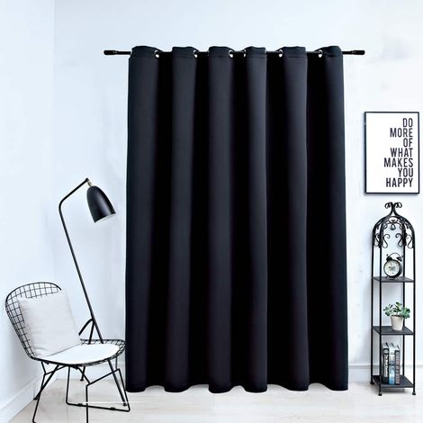 Blackout Curtain with Metal Rings Black 290x245 cm vidaXL (1/5)