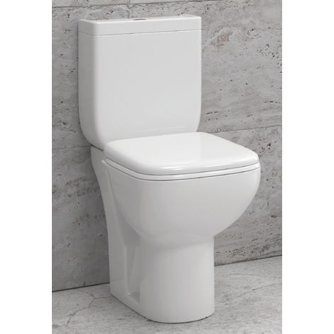 Pack WC à poser SQUARE en porcelaine avec abattant à frein de chute (1/4)